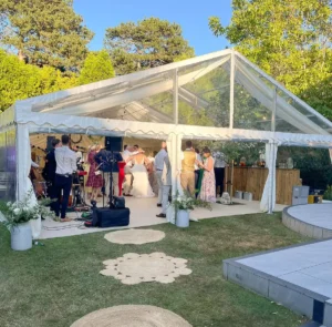 Marquee being used for wedding reception.